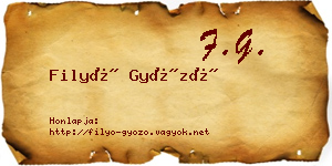 Filyó Győző névjegykártya